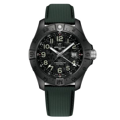 Breitling Avenger Automatic 44 mm Night Mission Herrenuhr grünes Leder S32320101B1X1