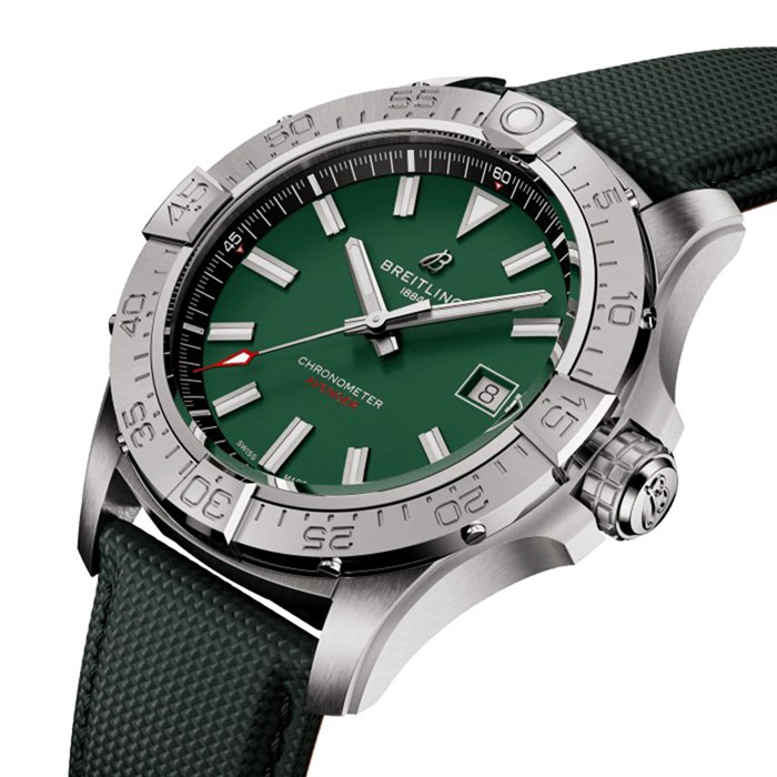 Breitling Avenger Automatik 42mm Herrenuhr Grünes Leder A17328101L1X1 – Bild 3