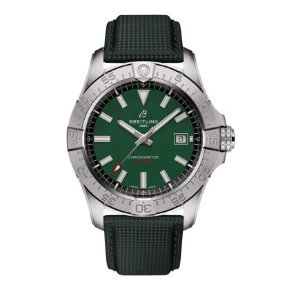 Breitling Avenger Automatik 42mm Herrenuhr Grünes Leder A17328101L1X1