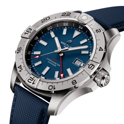 Breitling Avenger Automatik GMT 44mm Herrenuhr Blau Leder A32320101C1X1 – Bild 3
