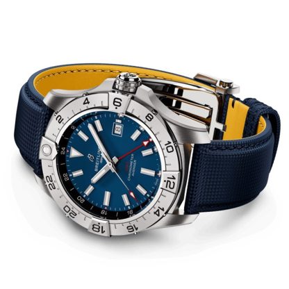 Breitling Avenger Automatik GMT 44mm Herrenuhr Blau Leder A32320101C1X1 – Bild 4