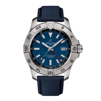 Breitling Avenger Automatik GMT 44mm Herrenuhr Blau Leder A32320101C1X1