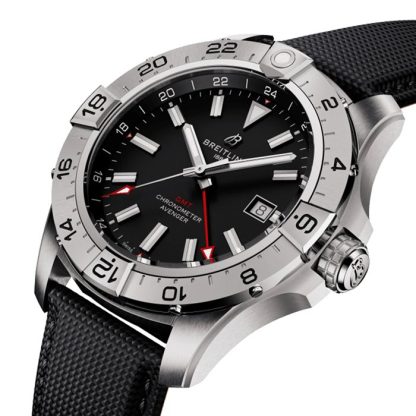 Breitling Avenger Automatik GMT 44mm Herrenuhr Schwarz Leder A32320101B1X1 – Bild 3