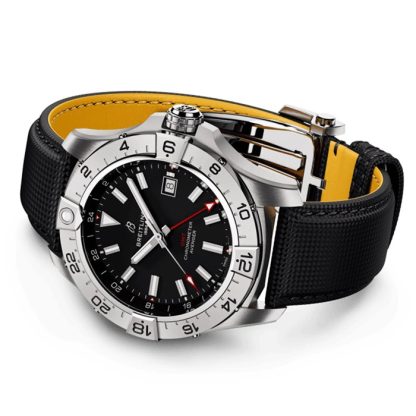 Breitling Avenger Automatik GMT 44mm Herrenuhr Schwarz Leder A32320101B1X1 – Bild 4