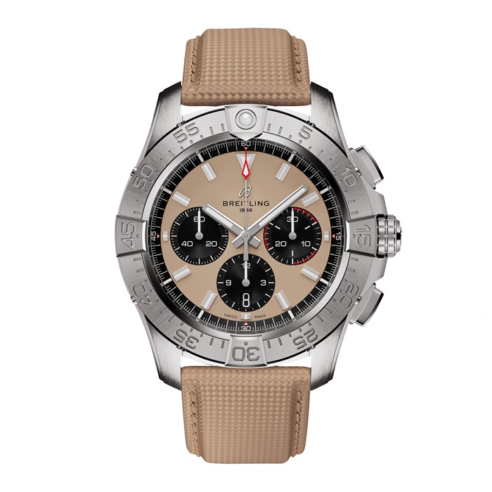 Breitling Avenger B01 Chronograph 44mm Herrenuhr Beige Leder AB0147101A1X1
