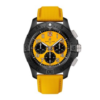 Breitling Avenger B01 Chronograph 44mm Nacht Mission Herrenuhr gelbes Leder SB0147101I1X1