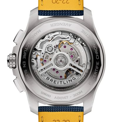 Breitling Avenger Chronograph B01 44mm Herrenuhr blau Leder AB0147101C1X1 – Bild 2