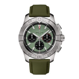 Breitling Avenger Chronograph B01 44mm Herrenuhr grünes Leder AB0147101L1X1