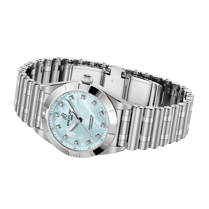 Breitling Chronomat 28mm Damenuhr blau Perlmutt A72310101C1A1 – Bild 3