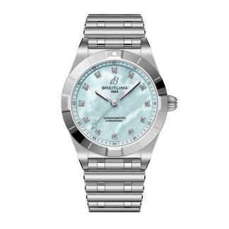 Breitling Chronomat 28mm Damenuhr blau Perlmutt A72310101C1A1