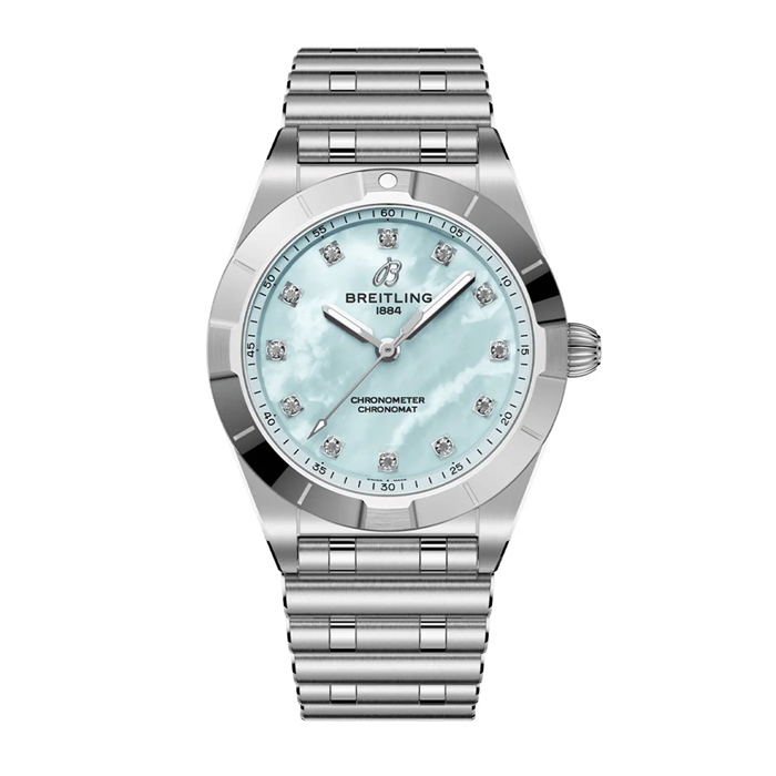 Breitling Chronomat 28mm Damenuhr blau Perlmutt A72310101C1A1