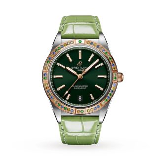 Breitling Chronomat Automatic 36 Südsee Grün Lederband Damenuhr U10380611L1P1