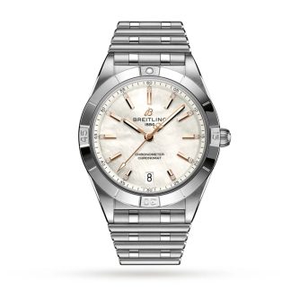 Breitling Chronomat Automatik 36 Edelstahl Perlmutt Uhr A10380101A4A1