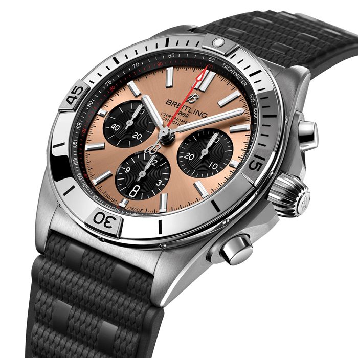 Breitling Chronomat B01 Chronograph 42mm Herrenuhr Kupfer Gummi AB0134101K1S1 – Bild 3