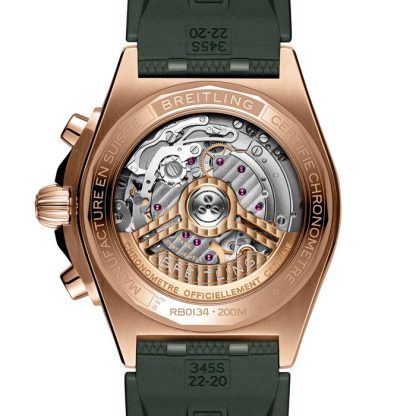 Breitling Chronomat B01 Chronograph 42mm Herrenuhr grüner Gummi RB0134101L1S1 – Bild 2