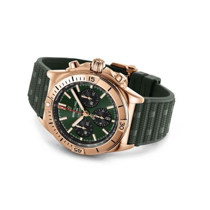 Breitling Chronomat B01 Chronograph 42mm Herrenuhr grüner Gummi RB0134101L1S1 – Bild 4