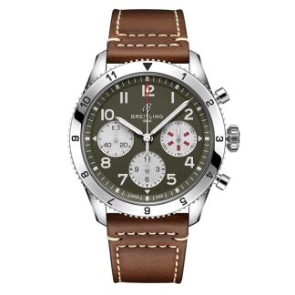 Breitling Classic AVI Chronograph 42 Curtiss P-40 Warhawk Lederarmbanduhr A233802A1L1X1