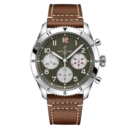 Breitling Classic AVI Chronograph 42 Curtiss P-40 Warhawk Lederarmbanduhr A233802A1L1X1