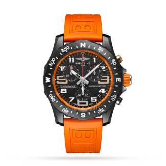 Breitling Endurance Pro 44mm Orange Kautschukband Uhr X82310A51B1S1