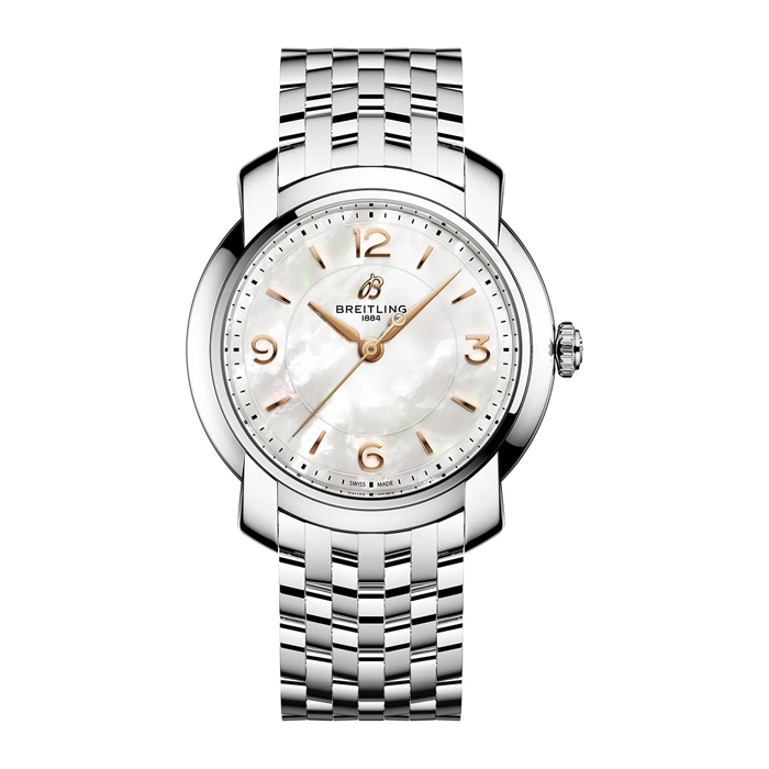 Breitling Lady Premier 32mm Damenuhr Mutter der Perle A77330121A2A1