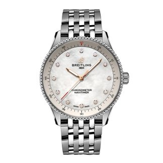 Breitling Navitimer 32mm Damenuhr weiß Perlmutt A77320E61A2A1