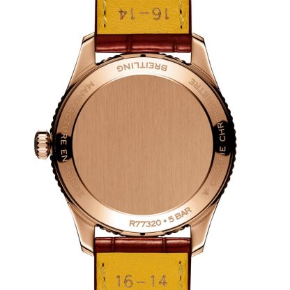 Breitling Navitimer 32mm Damenuhr weiß Perlmutt Alligator 18k Rotgold R77320E61A1P1 – Bild 2