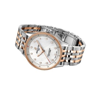 Breitling Navitimer 32mm Damenuhr weiß Perlmutt aus Edelstahl und 18k Rotgold U77320E61A1U1 – Bild 4