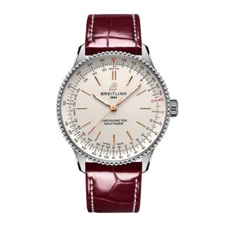 Breitling Navitimer 36mm Damenuhr Silber Alligator A17327211G1P1