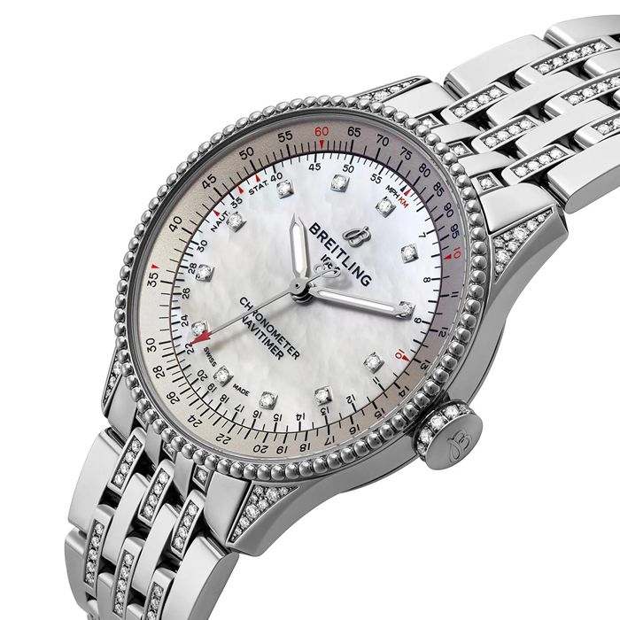 Breitling Navitimer Automatik 35mm Damenuhr Perlmutt A17395721G1A1 – Bild 2