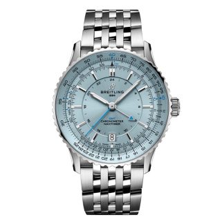 Breitling Navitimer Automatik GMT 41mm Herrenuhr Hellblau Edelstahl A32310171C1A1