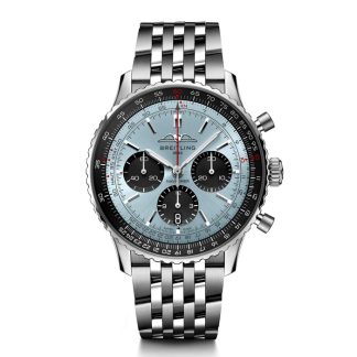 Breitling Navitimer B01 Chronograph 43 Edelstahl Eisblau Uhr AB0138241C1A1