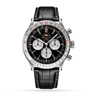 Breitling Navitimer B01 Chronograph 46 Edelstahl Lederband Uhr AB0137211B1P1