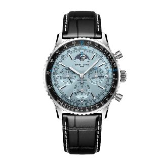 Breitling Navitimer B19 Chronograph Perpetual Calender 43mm Herrenuhr blau Alligator PB1920251C1P1