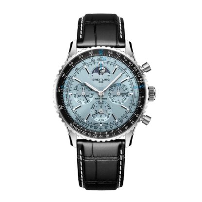 Breitling Navitimer B19 Chronograph Perpetual Calender 43mm Herrenuhr blau Alligator PB1920251C1P1