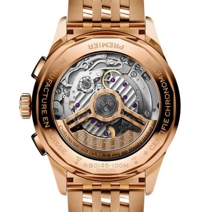 Breitling Premier B01 Chronograph 42mm Herrenuhr Silber 18ct Rose Gold RB0145371G1R1 – Bild 2