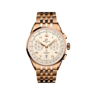 Breitling Premier B01 Chronograph 42mm Herrenuhr Silber 18ct Rose Gold RB0145371G1R1