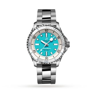 Breitling Superocean Automatic 36 Edelstahl Türkis Uhr A17377211C1A1