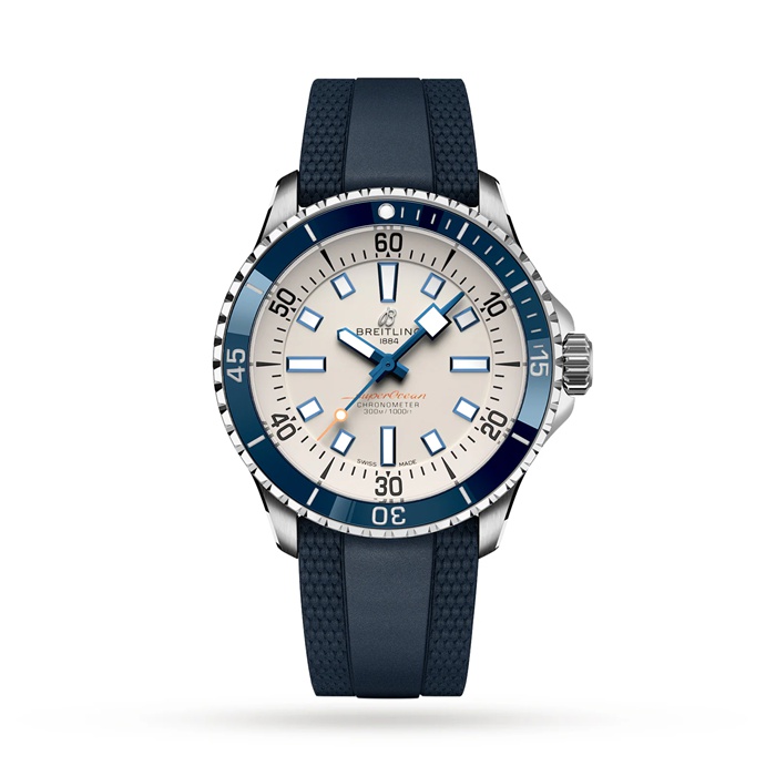 Breitling Superocean Automatic 42 Edelstahluhr mit Kautschukarmband A17375E71G1S1