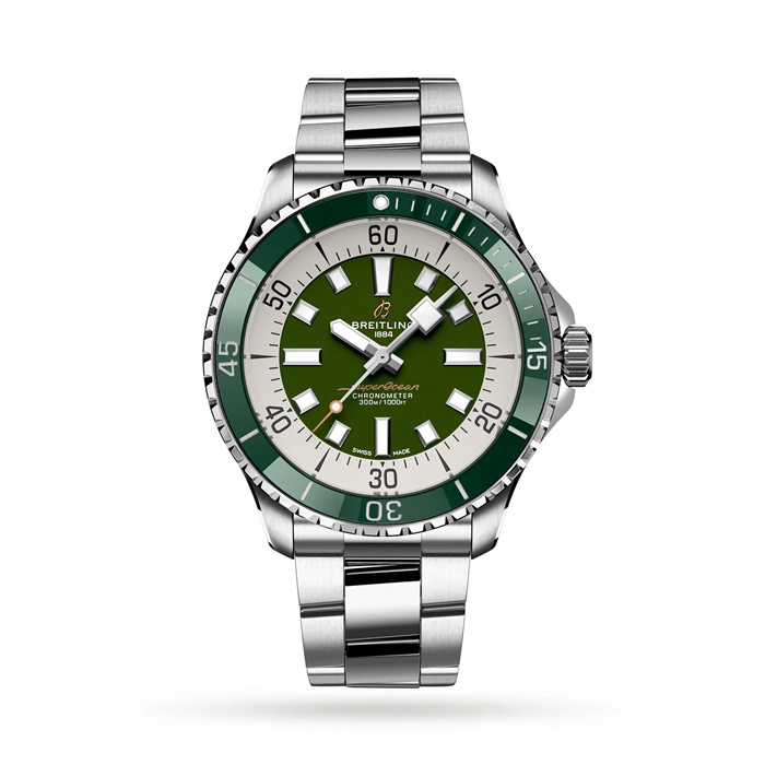 Breitling Superocean Automatic 44 Edelstahl Grün Uhr A17376A31L1A1