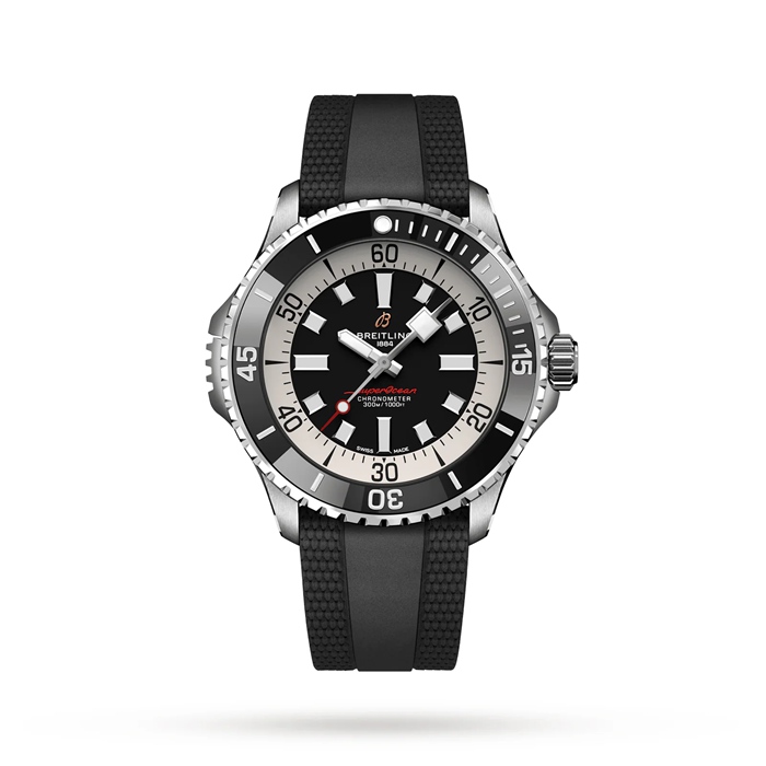 Breitling Superocean Automatic 46 Edelstahluhr mit Kautschukarmband A17378211B1S1