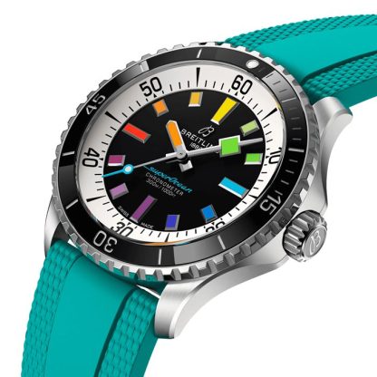 Breitling Superocean Automatik 42mm Herrenuhr Türkis Kautschuk A17375211B2S2 – Bild 3