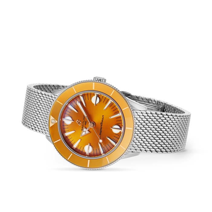 Breitling Superocean Heritage '57 Highlands Capsule 38mm Herrenuhr Gelb 2 Bänder U10340281I1A1 – Bild 5