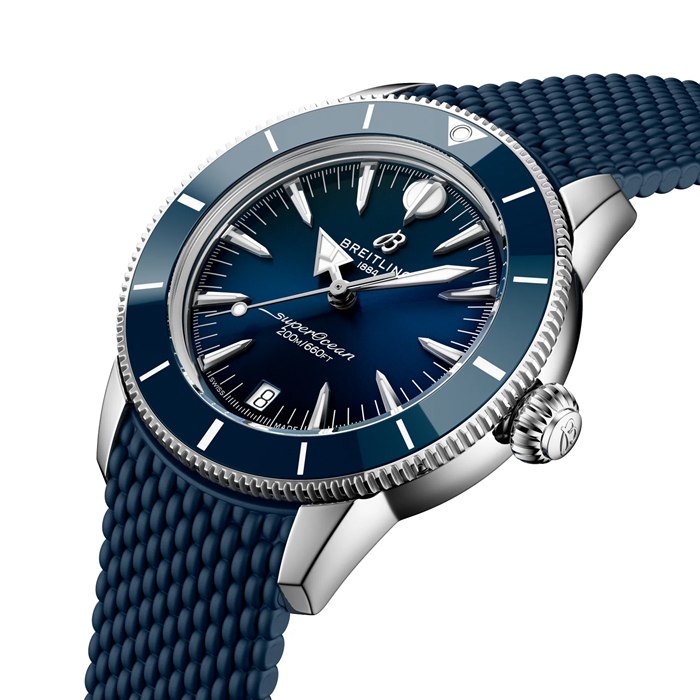 Breitling Superocean Heritage Automatik 36mm Unisex Uhr Blau Gummi A10390161C1S1 – Bild 3
