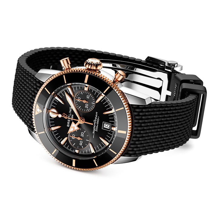 Breitling Superocean Heritage B01 Chronograph 42mm Herrenuhr Schwarz Kautschuk UB0156H11B1S1 – Bild 4