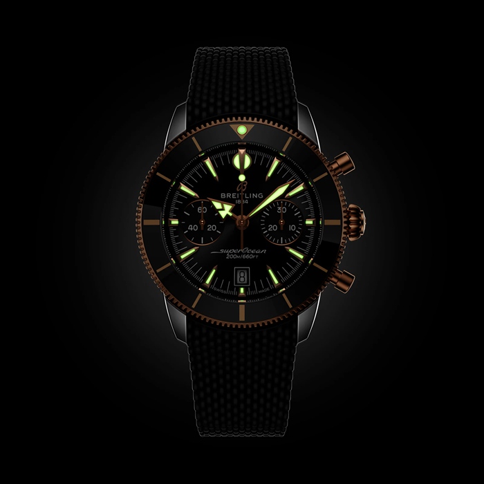 Breitling Superocean Heritage B01 Chronograph 42mm Herrenuhr Schwarz Kautschuk UB0156H11B1S1 – Bild 5