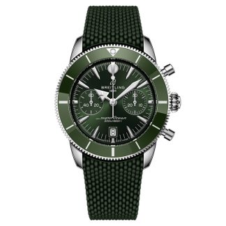 Breitling Superocean Heritage B01 Chronograph 42mm Herrenuhr grüner Gummi AB0156361L1S1