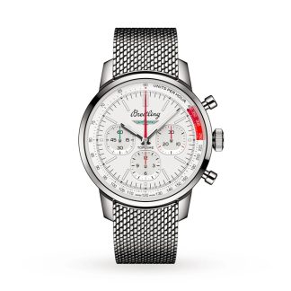 Breitling Top Time B01 Classic Cars Ford Thunderbird 41mm Herrenuhr Mesh Strap AB01766A1A1A1
