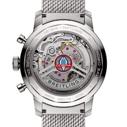 Breitling Top Time B01 Classic Cars Shelby Cobra 41mm Herrenuhr Mesh Strap AB01763A1C1A1 – Bild 4
