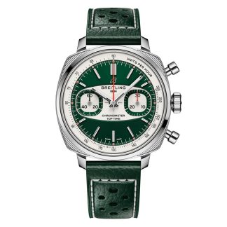 Breitling Top Time B01 Racing 38mm Herrenuhr grünes Leder AB01771A1L1X1
