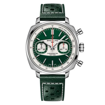 Breitling Top Time B01 Racing 38mm Herrenuhr grünes Leder AB01771A1L1X1